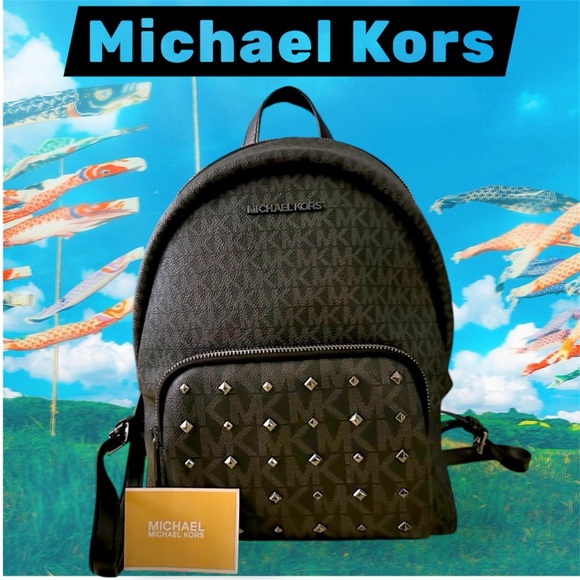 Michael Kors Handbags - Michael Kors Black Studded Backpack